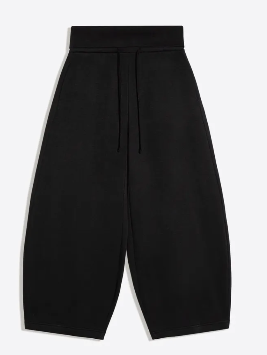 trousers with fold-over waist black
