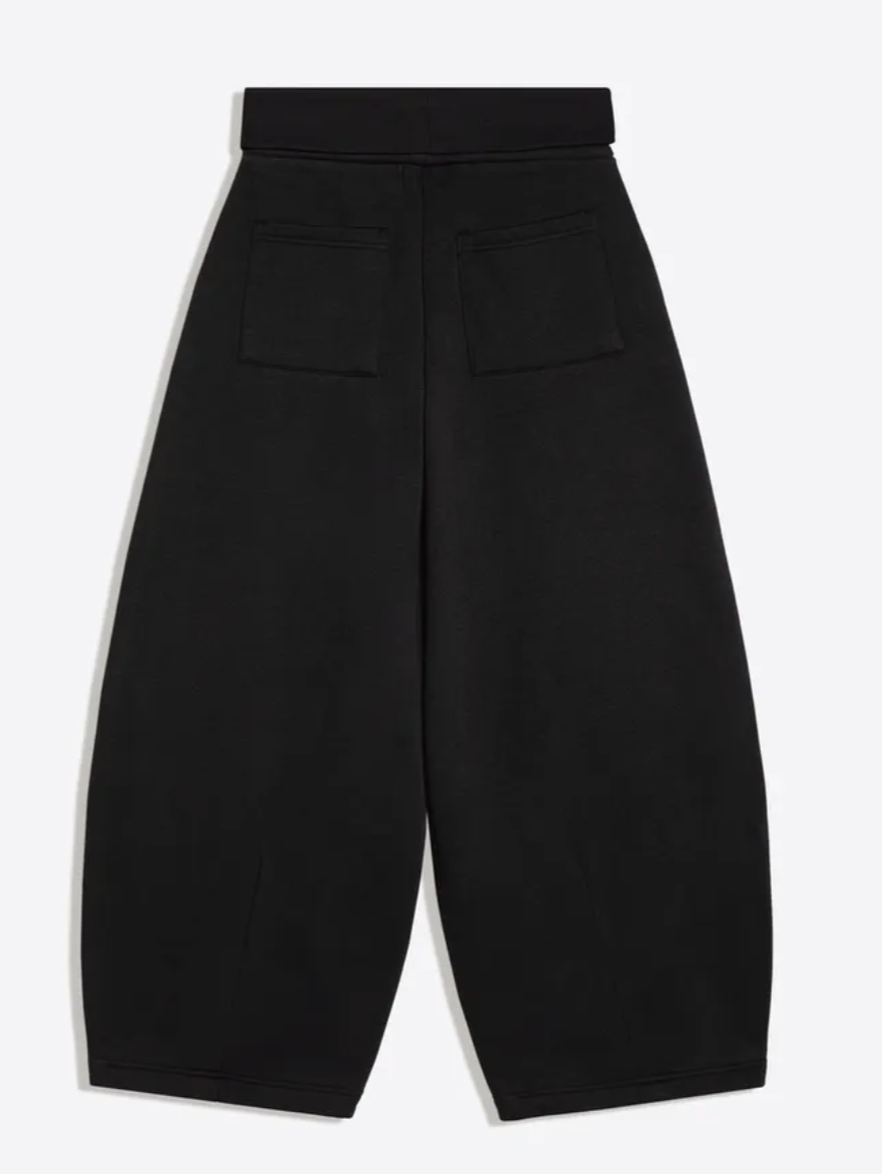 trousers with fold-over waist black
